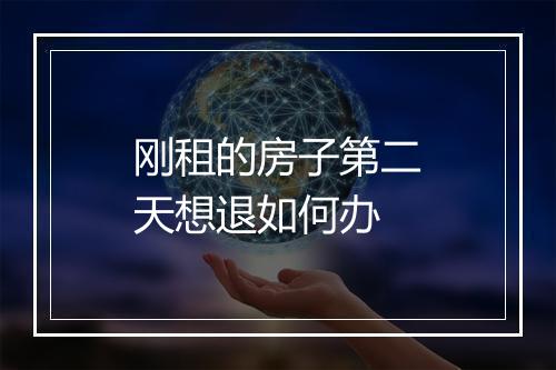 刚租的房子第二天想退如何办