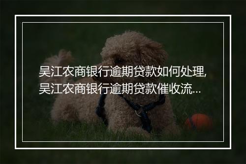 吴江农商银行逾期贷款如何处理,吴江农商银行逾期贷款催收流程