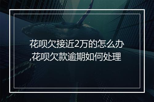 花呗欠接近2万的怎么办,花呗欠款逾期如何处理