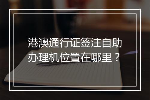 港澳通行证签注自助办理机位置在哪里？