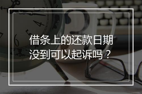 借条上的还款日期没到可以起诉吗？