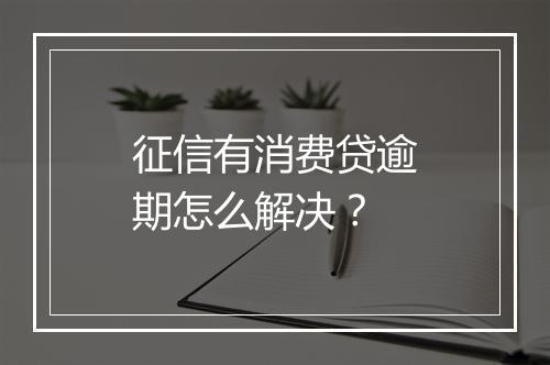 征信有消费贷逾期怎么解决？