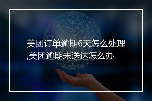 美团订单逾期6天怎么处理,美团逾期未送达怎么办
