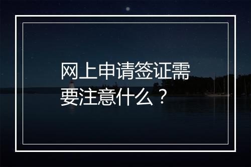 网上申请签证需要注意什么？