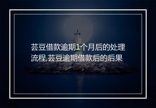 芸豆借款逾期1个月后的处理流程,芸豆逾期借款后的后果