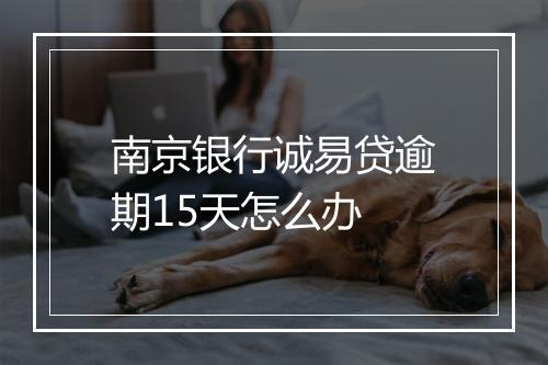 南京银行诚易贷逾期15天怎么办