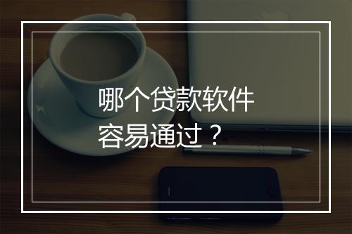 哪个贷款软件容易通过？