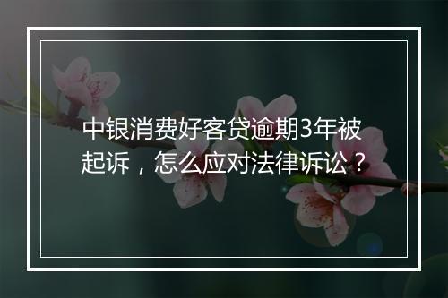 中银消费好客贷逾期3年被起诉，怎么应对法律诉讼？
