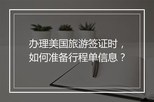 办理美国旅游签证时，如何准备行程单信息？