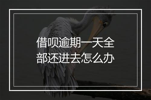 借呗逾期一天全部还进去怎么办
