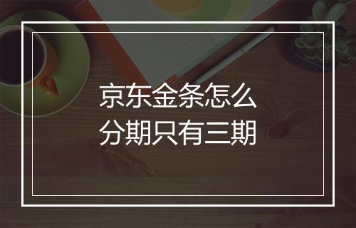 京东金条怎么分期只有三期