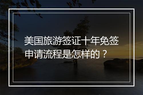 美国旅游签证十年免签申请流程是怎样的？