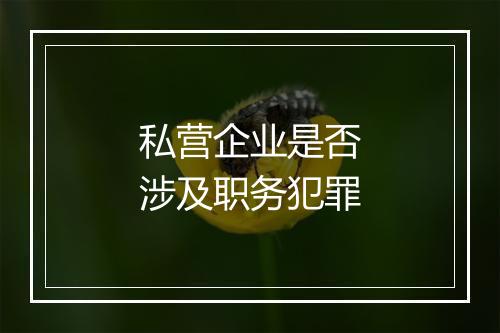 私营企业是否涉及职务犯罪