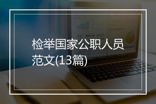 检举国家公职人员范文(13篇)