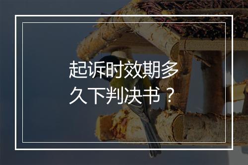 起诉时效期多久下判决书？
