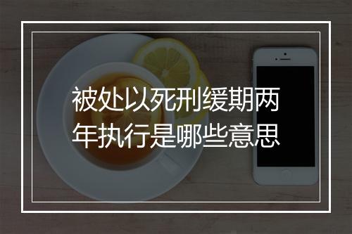 被处以死刑缓期两年执行是哪些意思