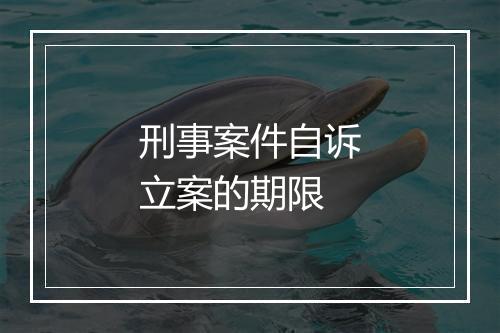 刑事案件自诉立案的期限