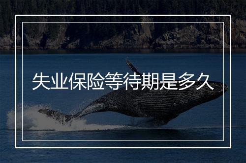 失业保险等待期是多久