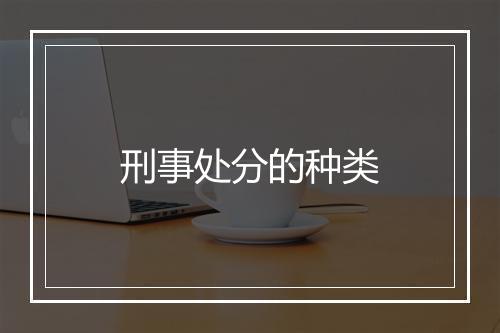 刑事处分的种类