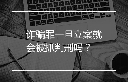 诈骗罪一旦立案就会被抓判刑吗？