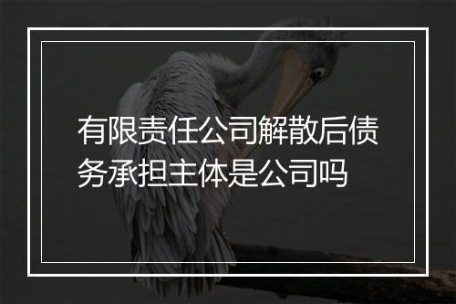 有限责任公司解散后债务承担主体是公司吗