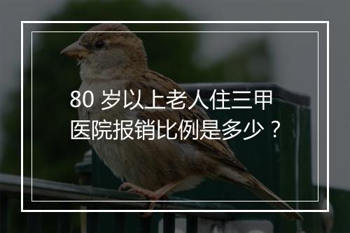 80 岁以上老人住三甲医院报销比例是多少？