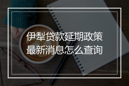 伊犁贷款延期政策最新消息怎么查询