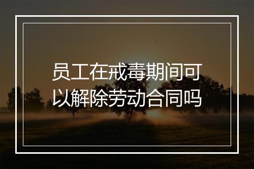 员工在戒毒期间可以解除劳动合同吗