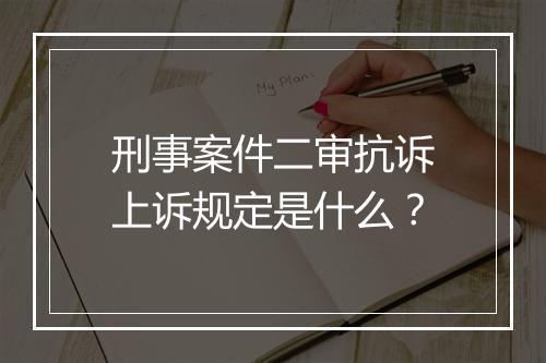 刑事案件二审抗诉上诉规定是什么？