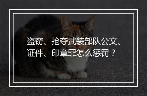 盗窃、抢夺武装部队公文、证件、印章罪怎么惩罚？