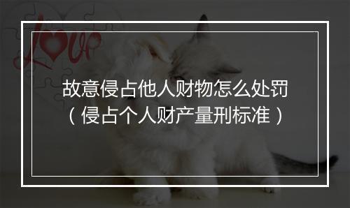 故意侵占他人财物怎么处罚（侵占个人财产量刑标准）