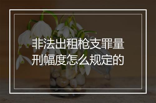 非法出租枪支罪量刑幅度怎么规定的