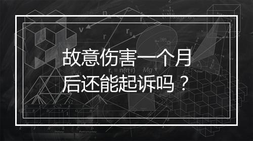 故意伤害一个月后还能起诉吗？