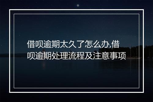 借呗逾期太久了怎么办,借呗逾期处理流程及注意事项