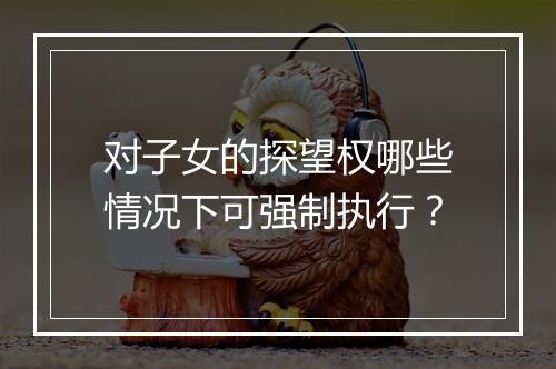 对子女的探望权哪些情况下可强制执行？