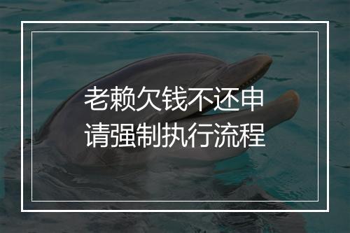 老赖欠钱不还申请强制执行流程