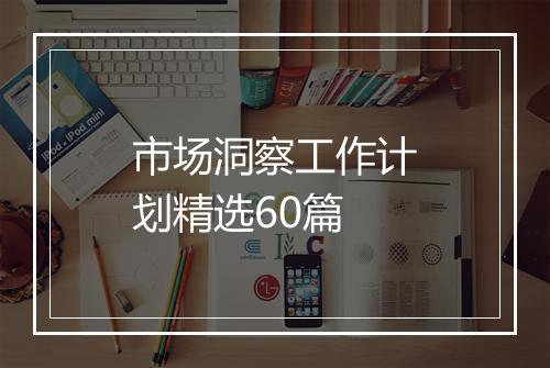 市场洞察工作计划精选60篇