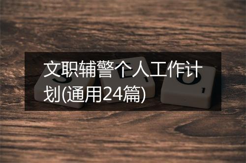 文职辅警个人工作计划(通用24篇)