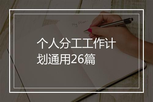 个人分工工作计划通用26篇