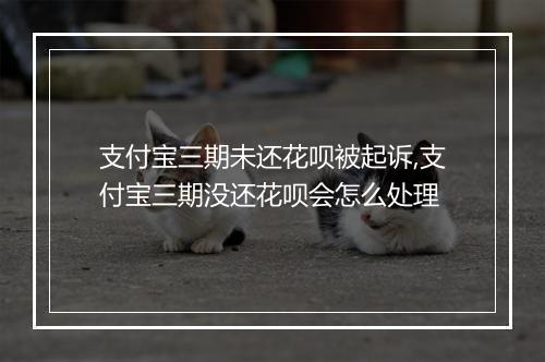 支付宝三期未还花呗被起诉,支付宝三期没还花呗会怎么处理