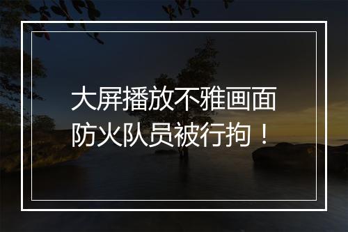 大屏播放不雅画面防火队员被行拘！