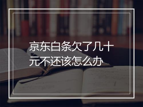 京东白条欠了几十元不还该怎么办