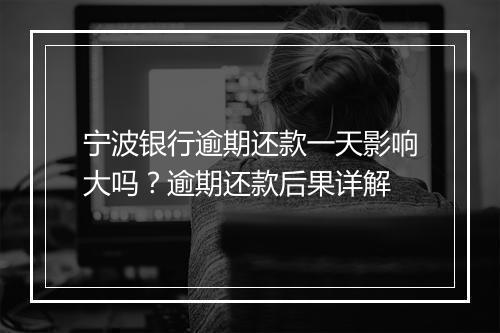 宁波银行逾期还款一天影响大吗？逾期还款后果详解