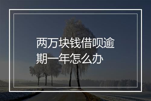 两万块钱借呗逾期一年怎么办
