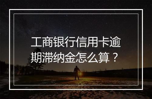 工商银行信用卡逾期滞纳金怎么算？