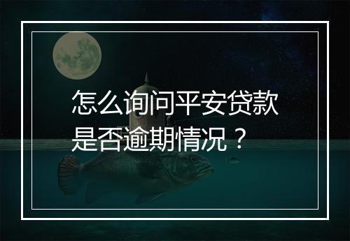 怎么询问平安贷款是否逾期情况？