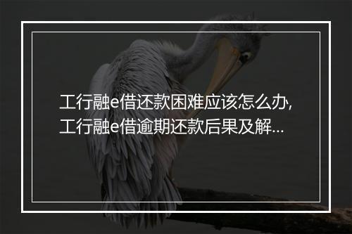 工行融e借还款困难应该怎么办,工行融e借逾期还款后果及解决方案