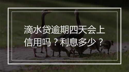滴水贷逾期四天会上信用吗？利息多少？