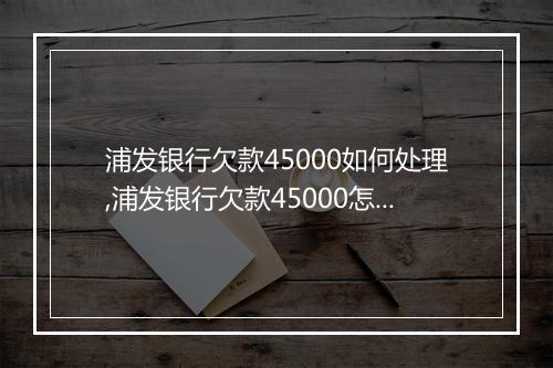浦发银行欠款45000如何处理,浦发银行欠款45000怎么办