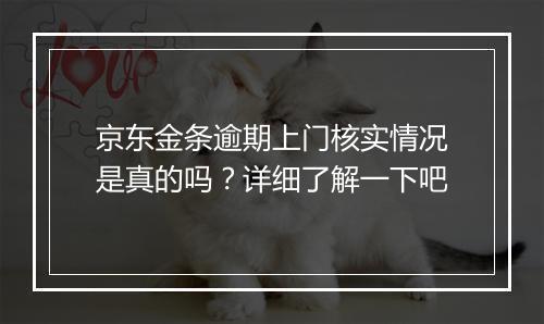 京东金条逾期上门核实情况是真的吗？详细了解一下吧